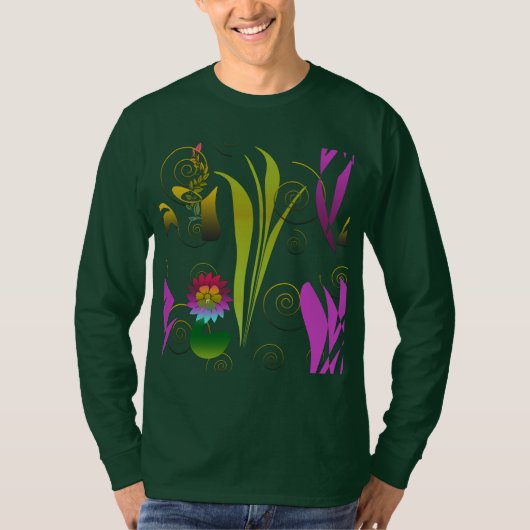 T-shirt Abstract Floral with Spirals (Devant)