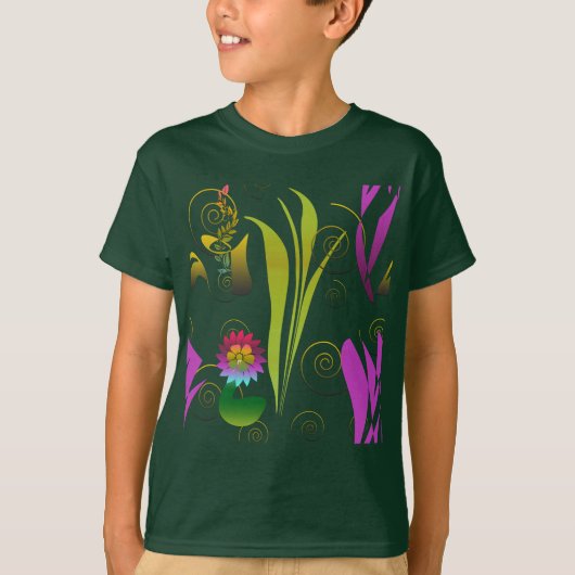 T-shirt Abstract Floral with Spirals (Devant)