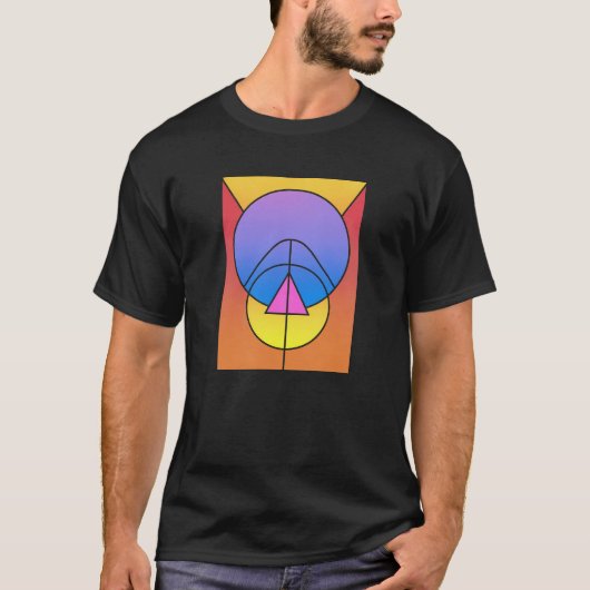 T-shirt Abstract Geometric Circles Line Colorful (Devant)