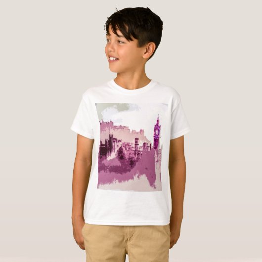 T-shirt Abstract Painting Edinburgh Capital of Scotland (Devant entier)