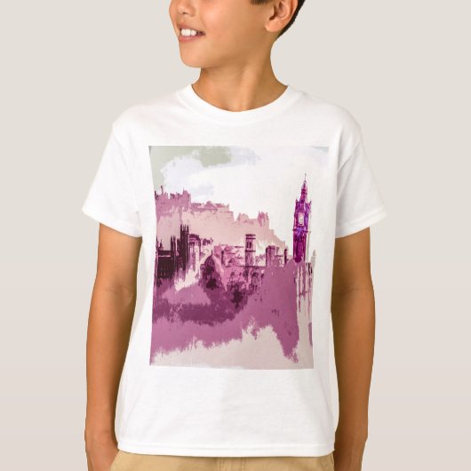 T-shirt Abstract Painting Edinburgh Capital of Scotland (Devant)