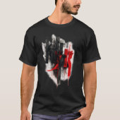 T-shirt Abstract Red & Black Grunge Typography  (Devant)