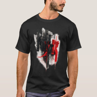 T-shirt Abstract Red & Black Grunge Typography 