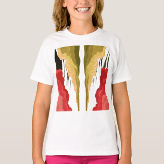 T-shirt Abstract Smoke Burst – Red & Yellow Energy Art
