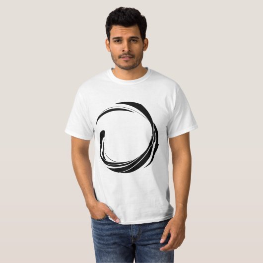 T-shirt Abstract Swirl Circle Design – curved ring artwork (Devant entier)