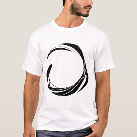 T-shirt Abstract Swirl Circle Design – curved ring artwork (Devant)
