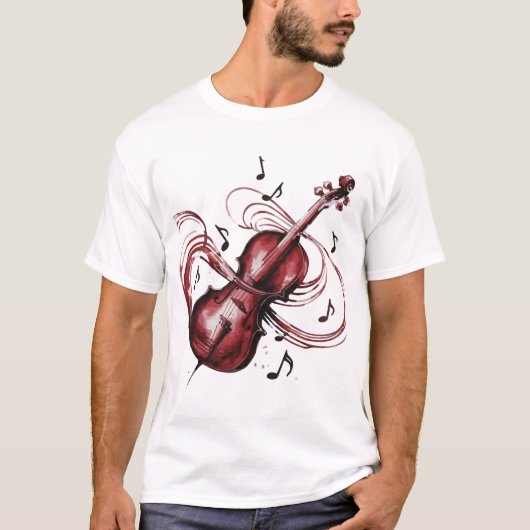 T-shirt abstract violin (Devant)