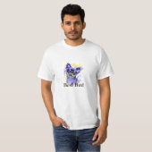 T-shirt Abstrait bleu Chihuahua (Devant entier)