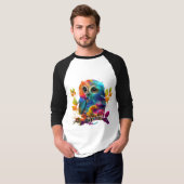 T-Shirt abstrait coloré de Hibou (Devant entier)