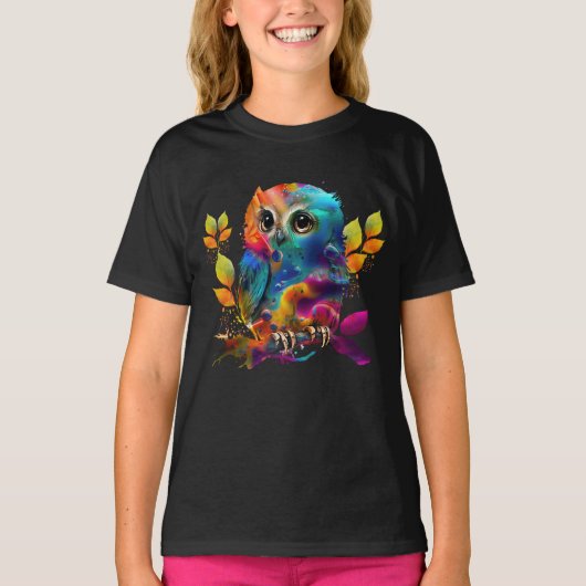 T-shirt ABSTRAIT COLORÉ OWL (Devant)