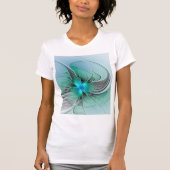 T-shirt Abstrait De Bleu, Art Fractal Moderne (Devant)