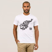 T-shirt abstrait de coutume d'ornement de vague de (Devant entier)