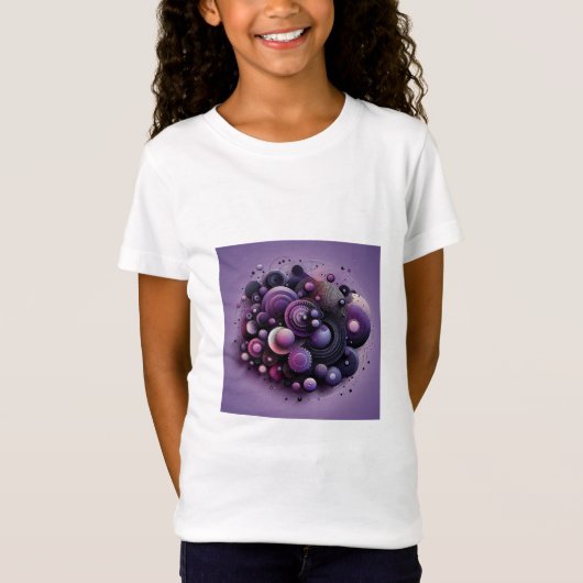 T-shirt Abstrait de fille géométrique (Devant)