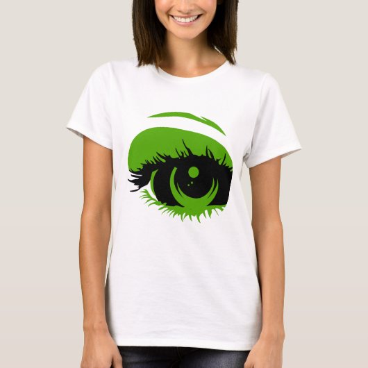 T-shirt abstrait d'oeil vert (Devant)