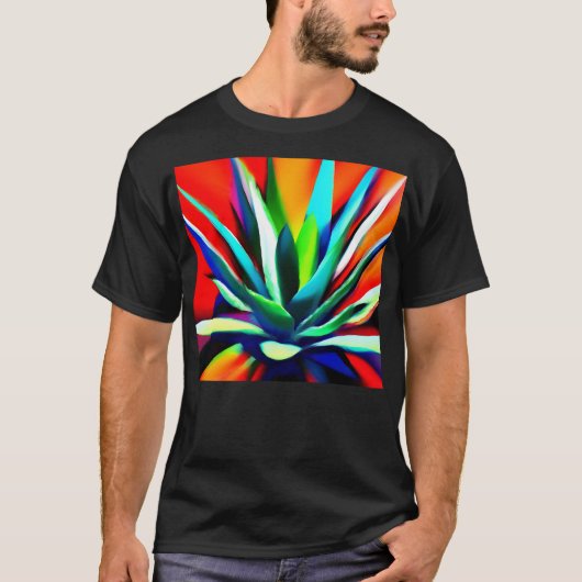 T-shirt Abstrait d'un Agave coloré (Devant)