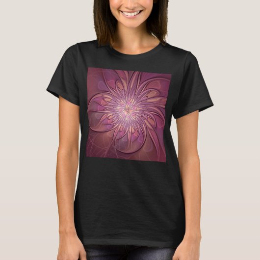 T-shirt Abstrait Floral Fractal Art Berry couleurs (Devant)