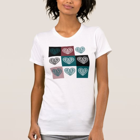 T-shirt Abstrait Floral Heart (Devant)