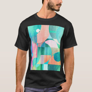 T-shirt Abstrait géométrique brillant et coloré