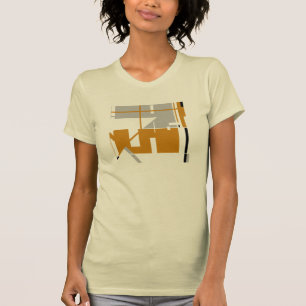 T-shirt Abstrait géométrique d'inspiration MCM noir gris o