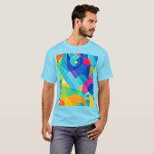 T-shirt Abstrait géométrique dynamique (Devant entier)