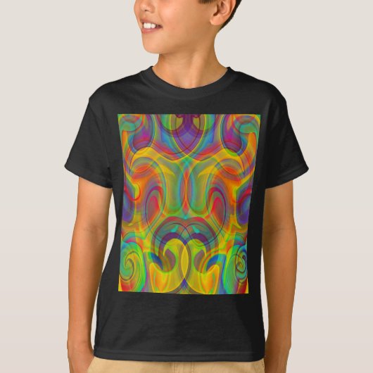 T-shirt ABSTRAIT GEOMÉTRIQUE SWIRL COLORÉ ART (Devant)