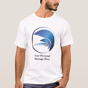 T-shirt Abstrait Grand et petit requin bleu
