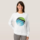 T-shirt Abstrait Green and Blue Globe Modern Earth (Devant entier)