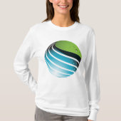 T-shirt Abstrait Green and Blue Globe Modern Earth (Devant)