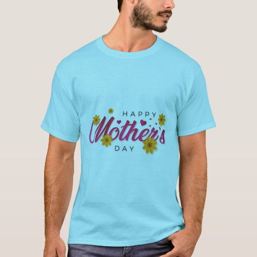 T-shirt Abstrait Happy Mother’s Day Typographie (Devant)