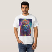 T-shirt abstrait hippy fumant dmt, avec l'univers qui arri (Devant entier)