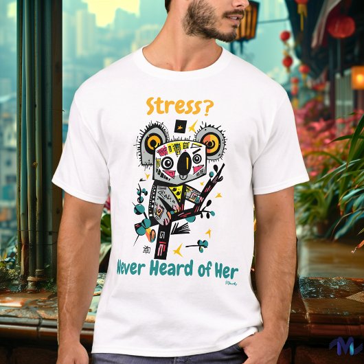 T-Shirt Abstrait Koala Sans Stress Vibrant