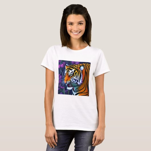 T-shirt Abstrait Majestic Predator Tiger (Devant entier)