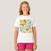 T-shirt Abstrait Motif de chat Whimsical moderne animal de (Devant entier)