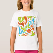 T-shirt Abstrait Motif de chat Whimsical moderne animal de (Devant)