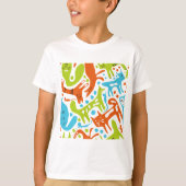 T-shirt Abstrait Motif de chat Whimsical moderne animal de (Devant)