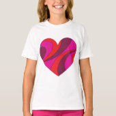T-shirt Abstrait Motif de la rotation du coeur rouge et ro (Devant)