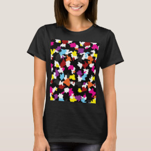 T-shirt Abstrait noir coloré irrégulier
