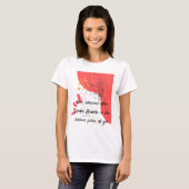 T-shirt abstrait rose Inspiring Love citation sur la fleur (Devant entier)