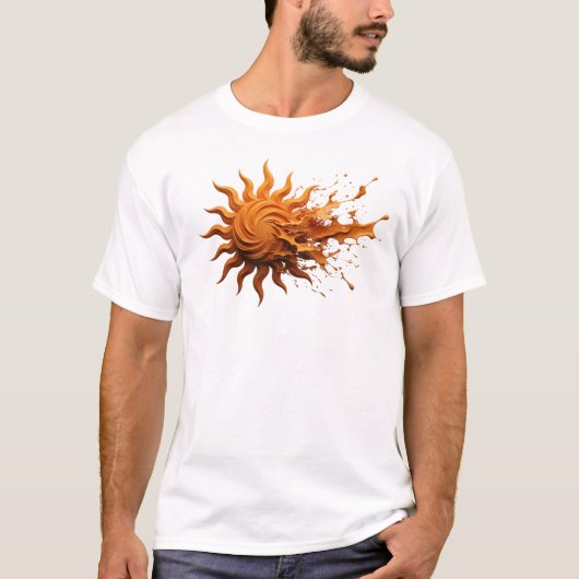 T-shirt Abstrait SOLEIL Élégant & Design Art de Mode (Devant)