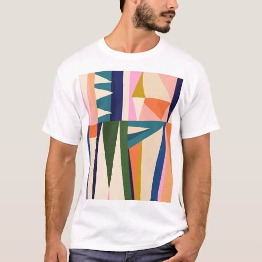 T-shirt Abstrait tendance : Main colorée dessinée. (Devant)