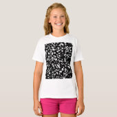 T-shirt Abstrait Terrazzo Mosaic Motif noir et blanc (Devant entier)
