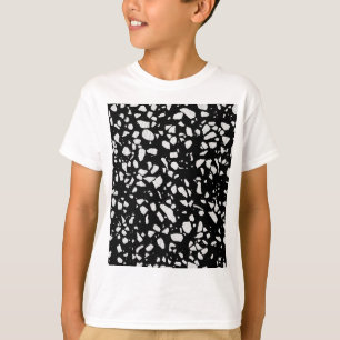 T-shirt Abstrait Terrazzo Mosaic Motif noir et blanc