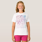 T-shirt Abstrait Terrazzo Mosaic rose et Motif bleu (Devant entier)