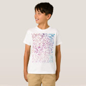 T-shirt Abstrait Terrazzo Mosaic rose et Motif bleu (Devant entier)