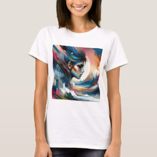 T-shirt Abstrait visage de femme coloré