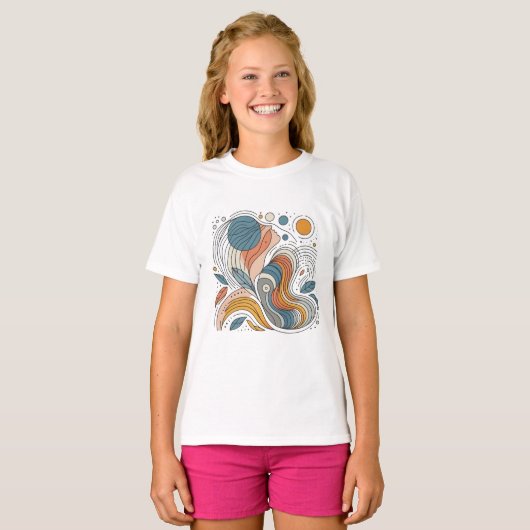 T-shirt Abstraite artiste fille Visage Illustratio (Devant entier)