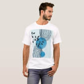 T-shirt Abstraite feuille tropicale contemporaine du milie (Devant entier)