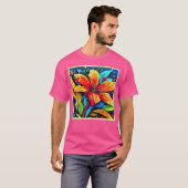T-shirt Abstraite flambée florale (Devant entier)