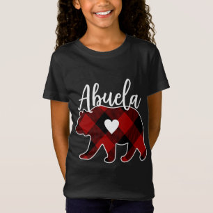 T-Shirt Abuela Bear Buffalo de Noël Plaid Rouge Blanc & Bl