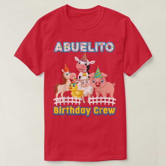 T-shirt Abuelito De L'Équipage D'Anniversaire Animaux Ferm (Design devant)